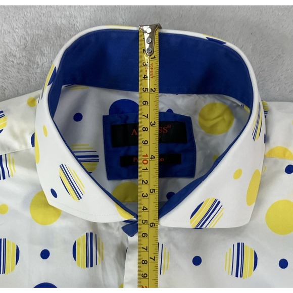 Axxess Mens 3XL Collared Long Sleeve Contemporary Geometric Modern Luxury Shirt - Picture 14 of 16